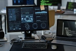 Laptop mit Daten